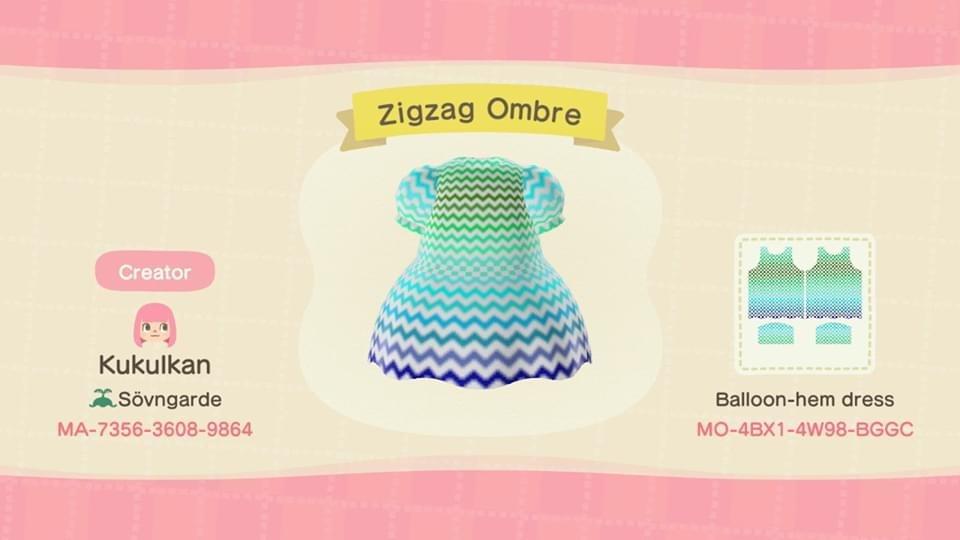 Animal Crossing Design Code: MO-4BX1-4W98-BGGC Zigzag Ombre