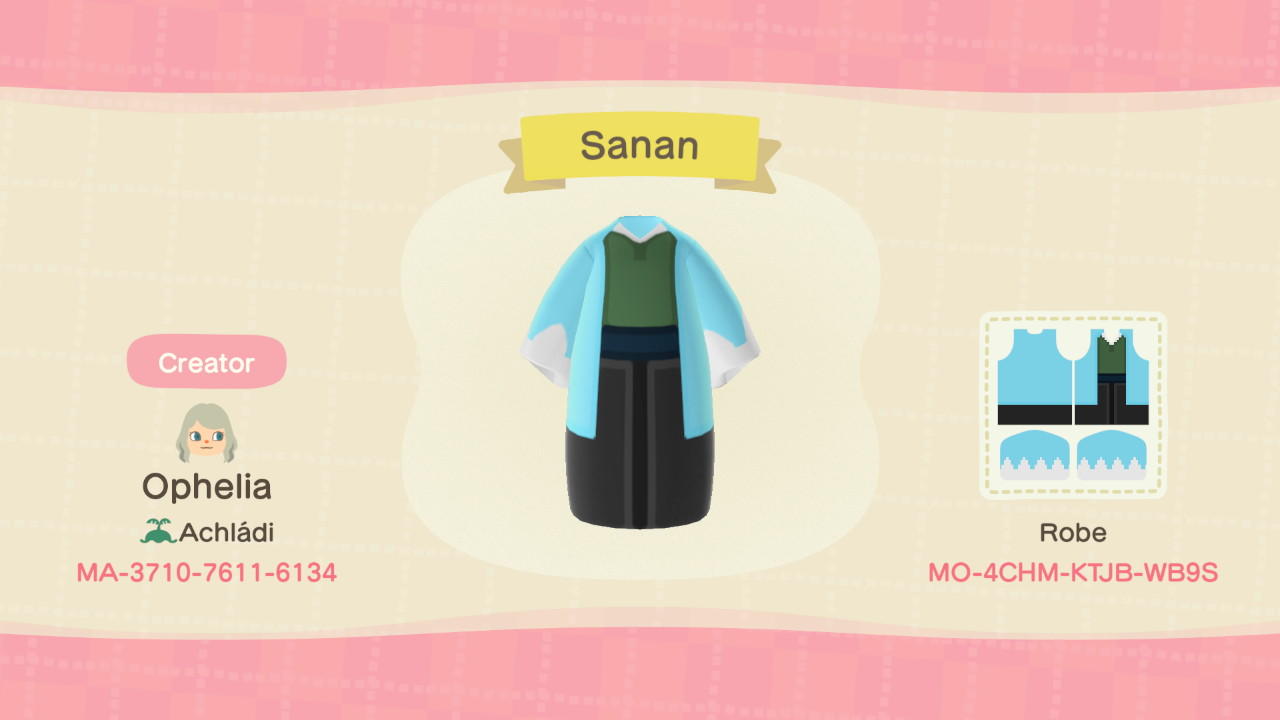 Animal Crossing Design Code: MO-4CHM-KTJB-WB9S Sanan Hakuoki