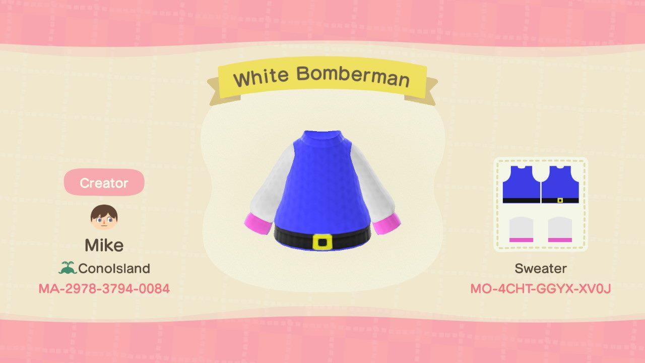 Animal Crossing Design Code: MO-4CHT-GGYX-XV0J White Bomberman
