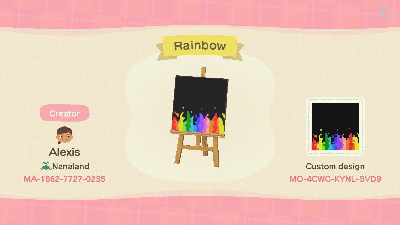 Animal Crossing Design Code: MO-4CWC-KYNL-SVD9 Rainbow