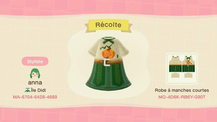 Animal Crossing Design Code: MO-4D6K-RB6Y-G90T Récolte (Harvest)