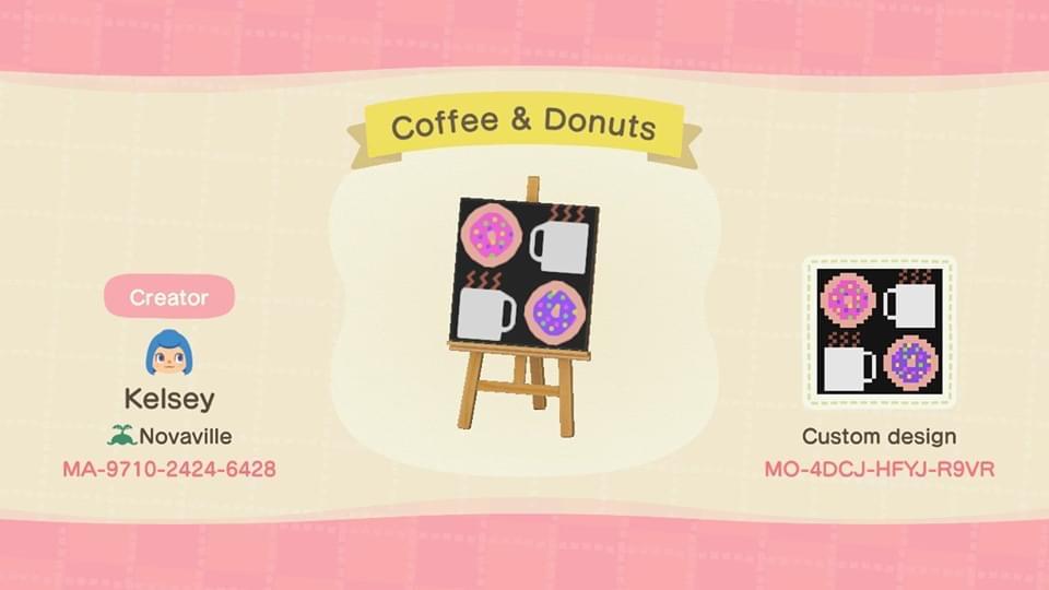 Animal Crossing Design Code: MO-4DCJ-HFYJ-R9VR Coffee & Donuts