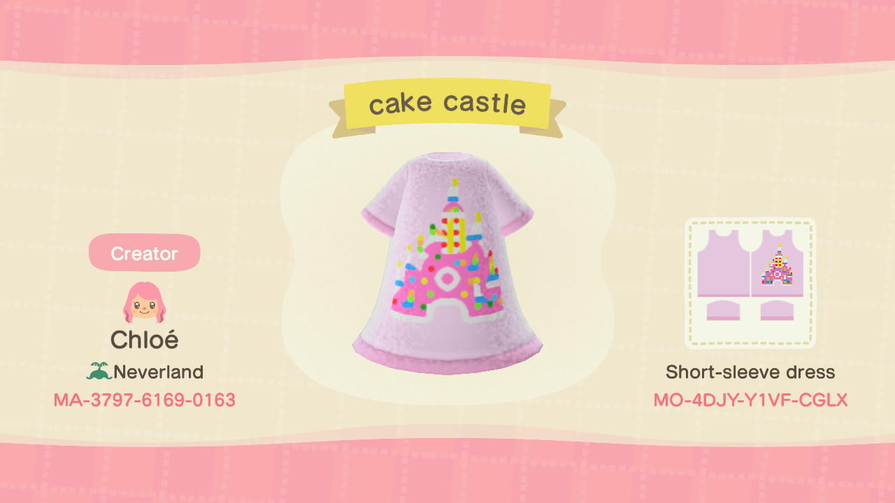 Animal Crossing Design Code: MO-4DJY-Y1VF-CGLX Cake Castle