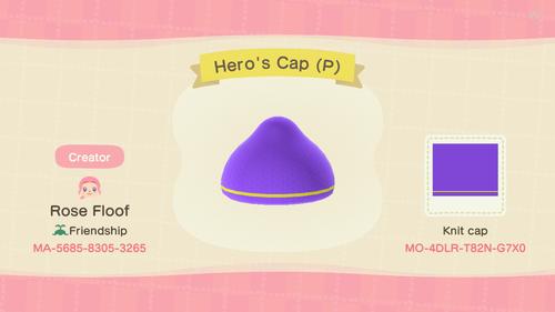 Animal Crossing Design Code: MO-4DLR-T82N-G7X0 Vio Links Cap FS