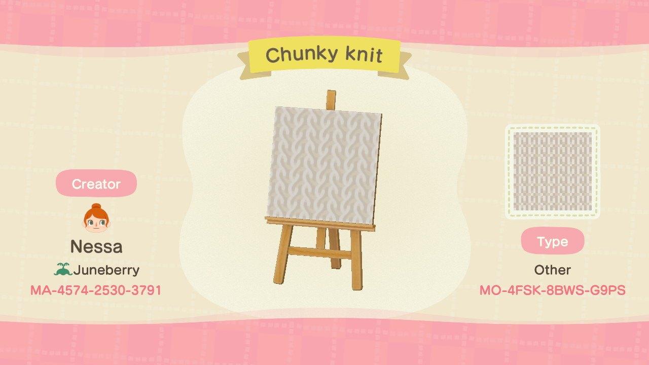 Animal Crossing Design Code: MO-4FSK-8BWS-G9PS Chunky Knit