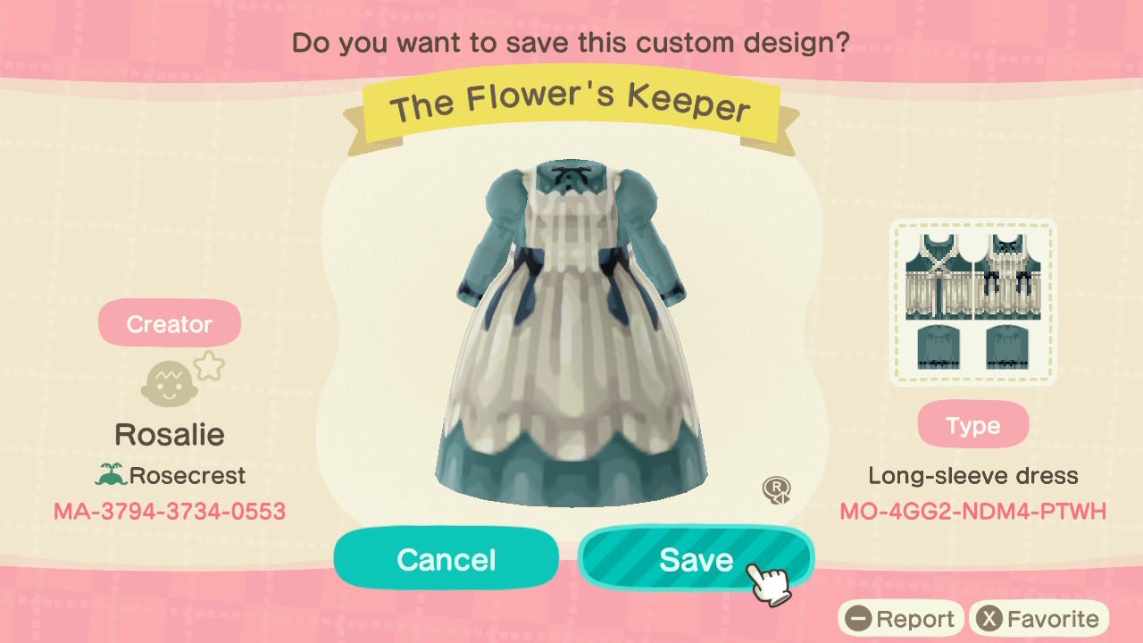 Animal Crossing Design Code: MO-4GG2-NDM4-PTWH The Flowers Keeper