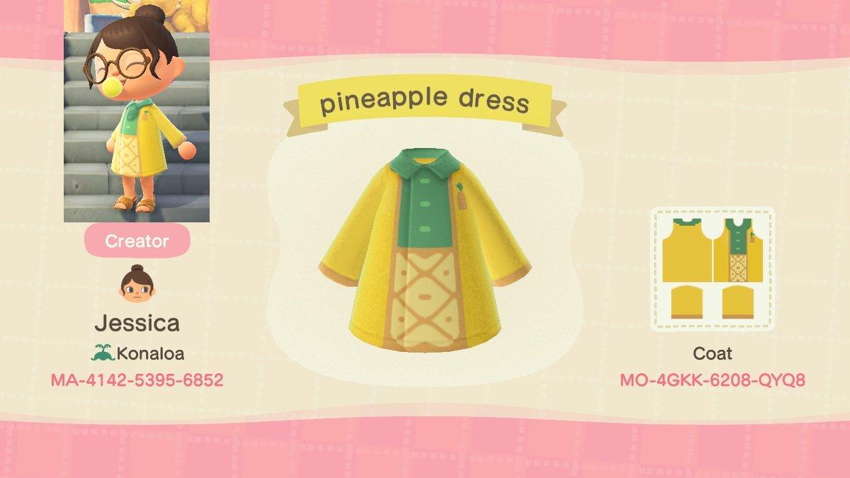 Animal Crossing Design Code: MO-4GKK-6208-QYQ8 pineapple dress