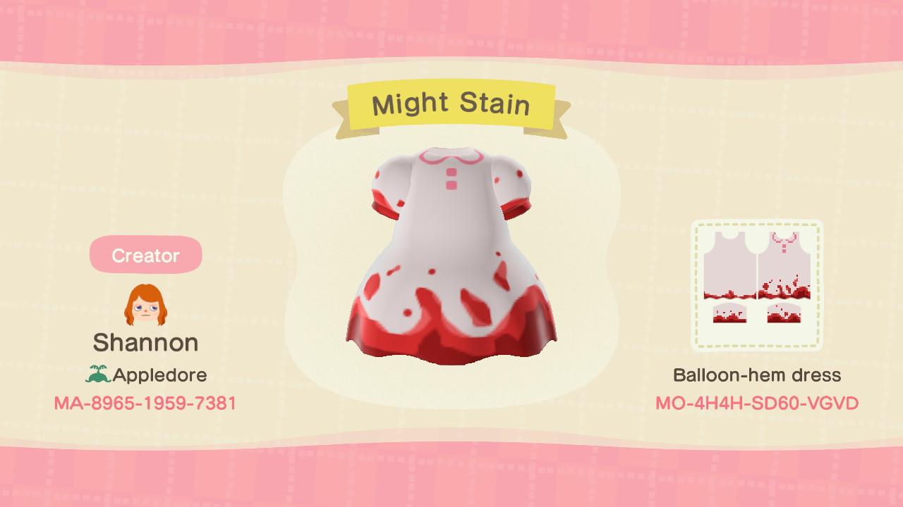 Animal Crossing Design Code: MO-4H4H-SD60-VGVD Might Stain