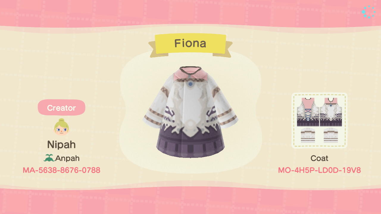 Animal Crossing Design Code: MO-4H5P-LD0D-19V8 Fiona
