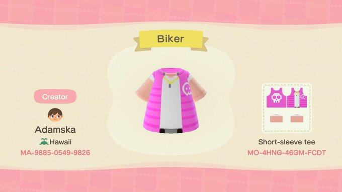 Animal Crossing Design Code: MO-4HNG-46GM-FCDT Biker (Hotline)