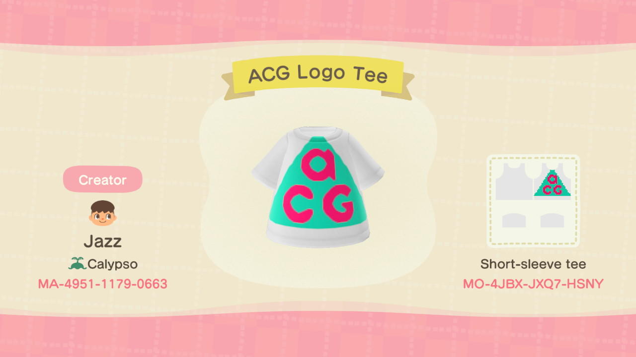 Animal Crossing Design Code: MO-4JBX-JXQ7-HSNY ACG Logo Tee