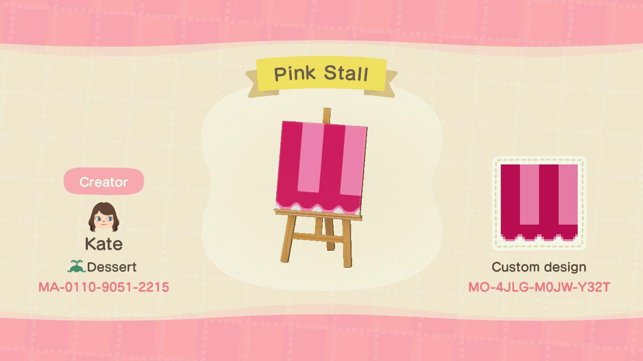Animal Crossing Design Code: MO-4JLG-M0JW-Y32T Pink Stall