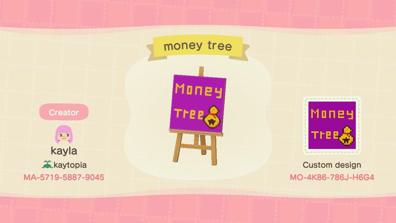 Animal Crossing Design Code: MO-4K86-786J-H6G4 Money Tree