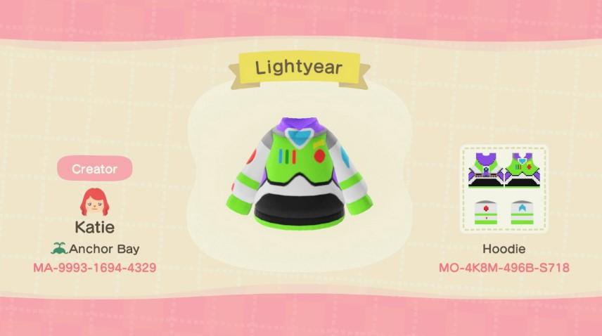 Animal Crossing Design Code: MO-4K8M-496B-S718 Buzz Lightyear