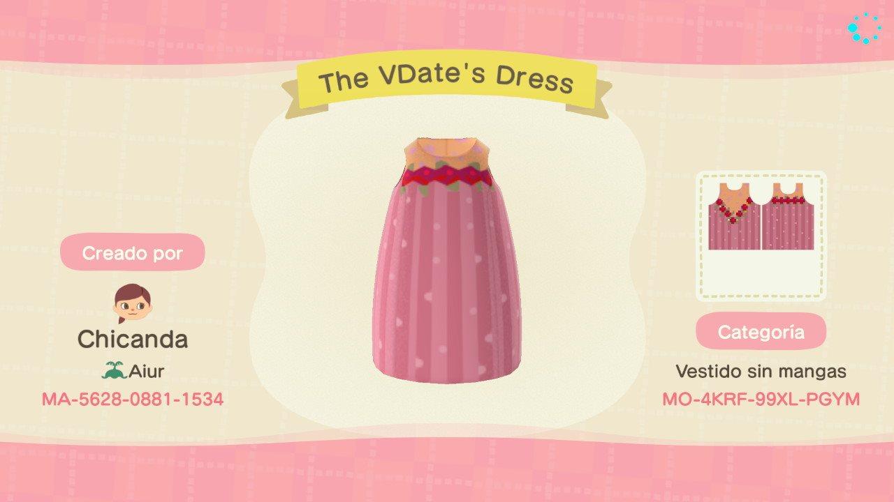 Animal Crossing Design Code: MO-4KRF-99XL-PGYM The VDate's Dress