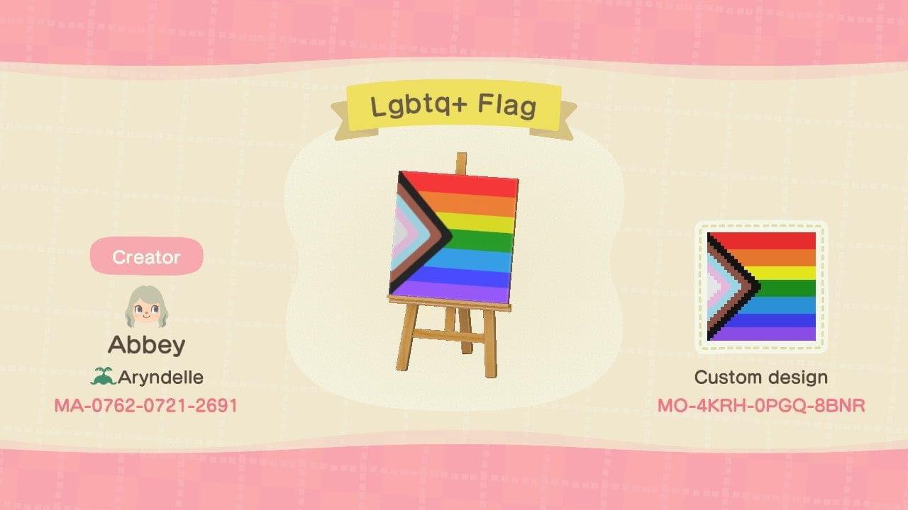 Animal Crossing Design Code: MO-4KRH-0PGQ-8BNR LGBTQ Inclusive Flag
