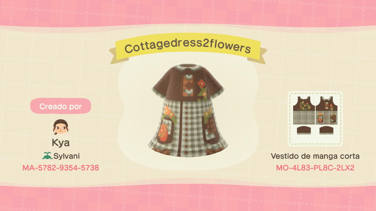 Animal Crossing Design Code: MO-4L83-PL8C-2LX2 Cottagedress flowers