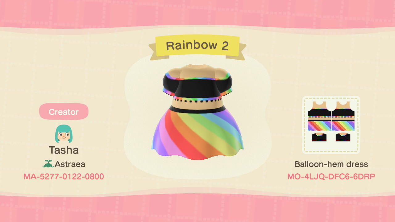 Animal Crossing Design Code: MO-4LJQ-DFC6-6DRP Rainbow 2