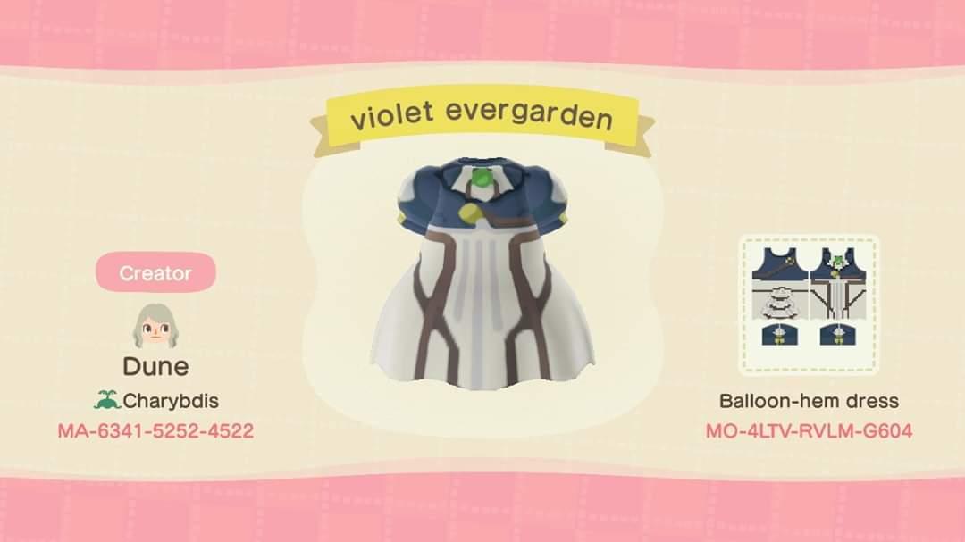 Animal Crossing Design Code: MO-4LTV-RVLM-G604 Violet Evergarden