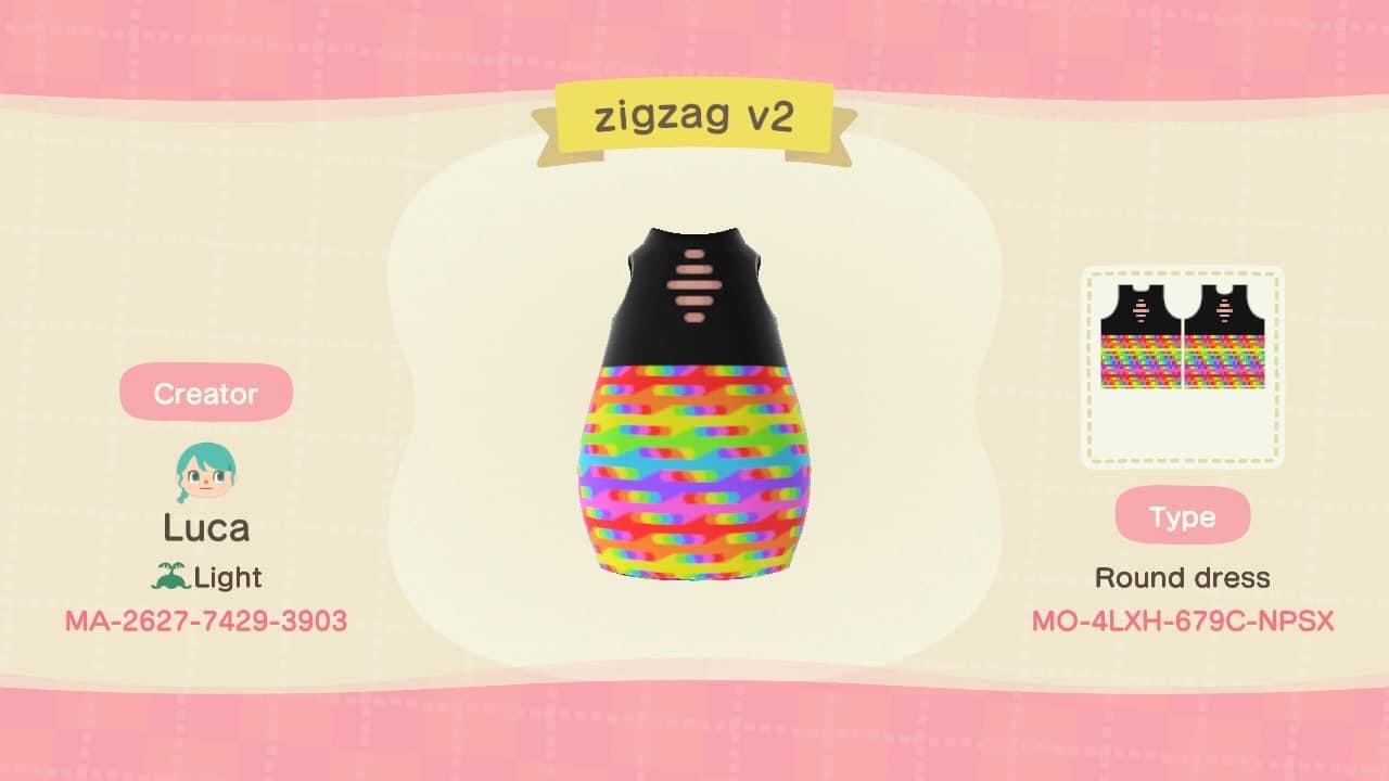 Animal Crossing Design Code: MO-4LXH-679C-NPSX Zigzag v2