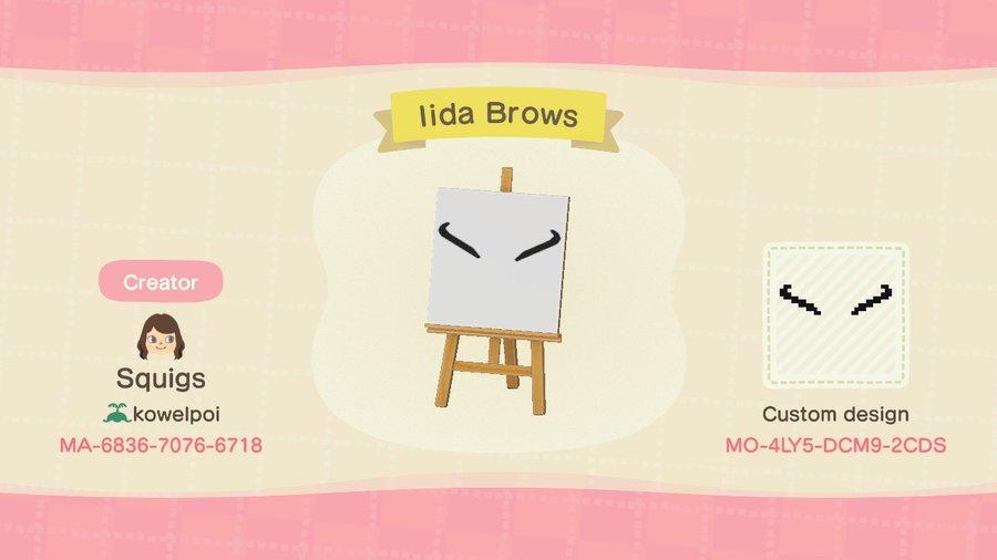 Animal Crossing Design Code: MO-4LY5-DCM9-2CDS BNHA Iida Brows