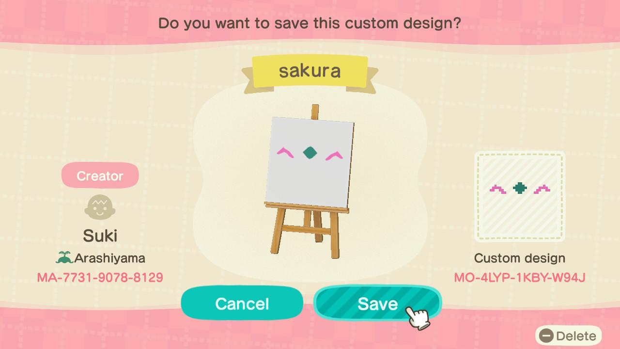 Animal Crossing Design Code: MO-4LYP-1KBY-W94J Sakura eyebrows