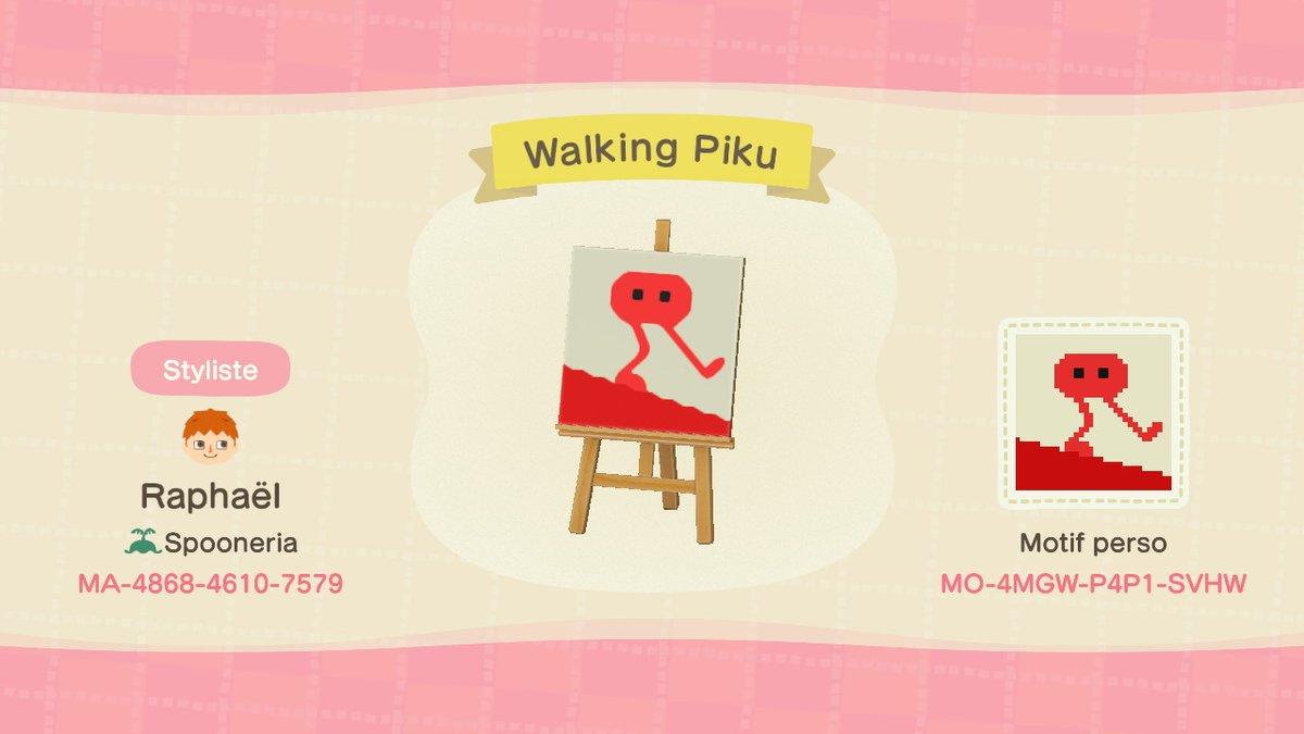 Animal Crossing Design Code: MO-4MGW-P4P1-SVHW Walking Piku