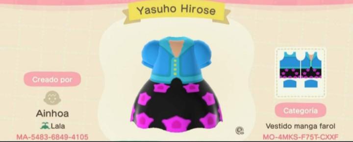 Animal Crossing Design Code: MO-4MKS-F75T-CXXF Yasuho Hirose (JJL)