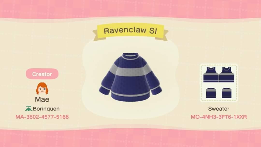 Animal Crossing Design Code: MO-4NH3-3FT6-1XXR Ravenclaw Sl