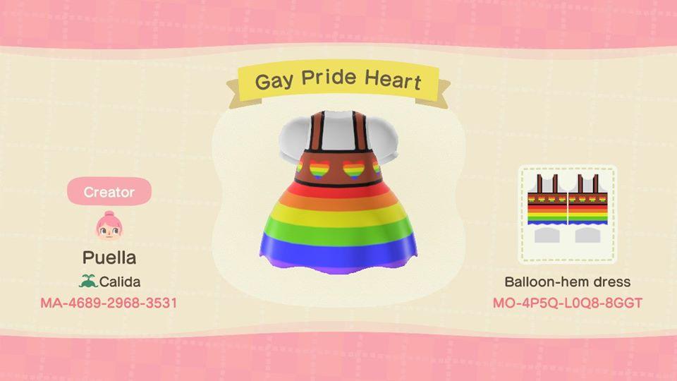 Animal Crossing Design Code: MO-4P5Q-L0Q8-8GGT Gay Pride Heart