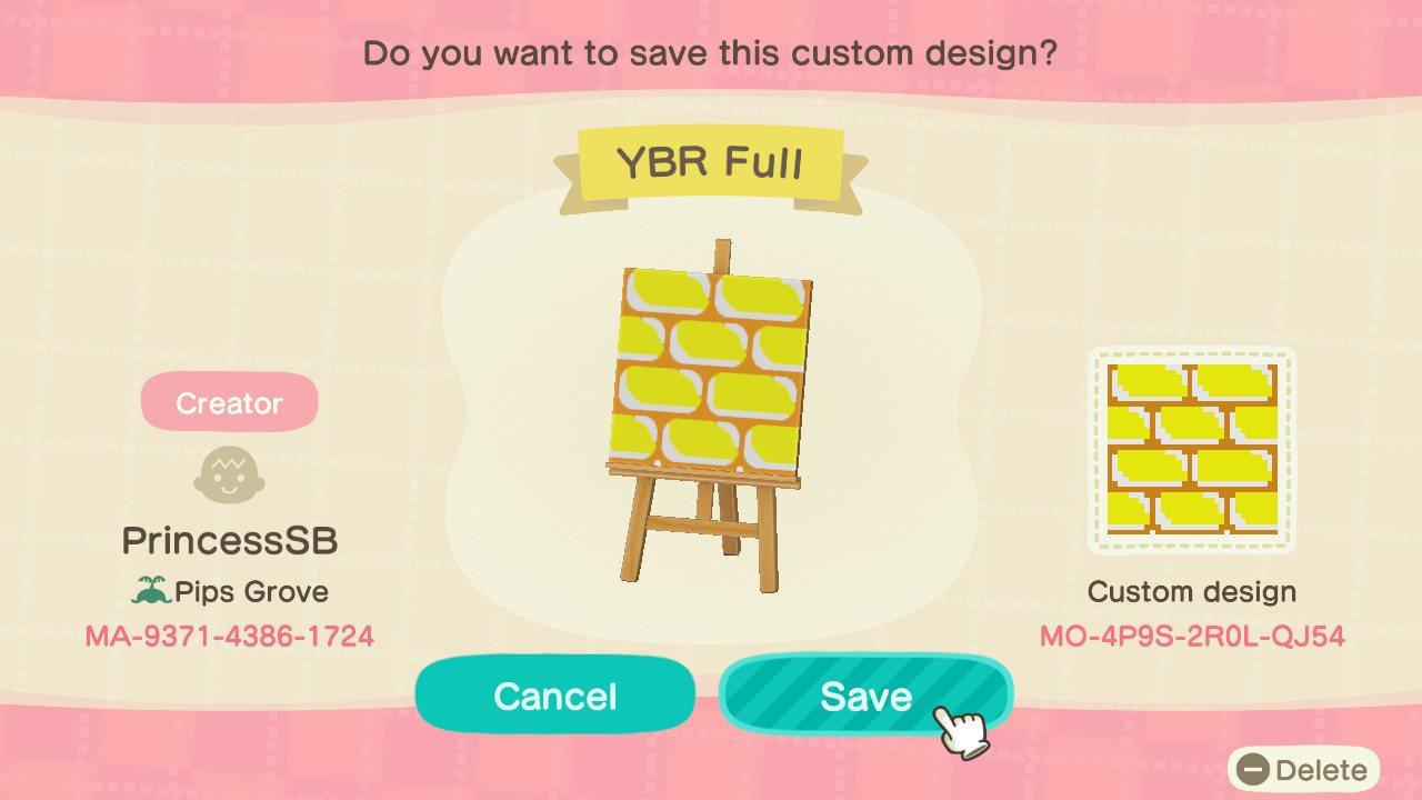 Animal Crossing Design Code: MO-4P9S-2R0L-QJ54 Yellow Brick Road