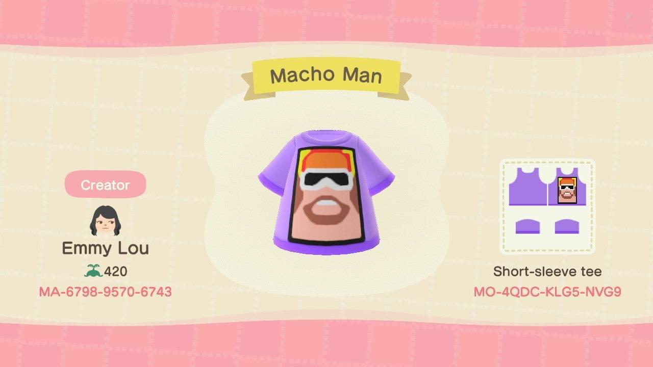 Animal Crossing Design Code: MO-4QDC-KLG5-NVG9 Macho Man
