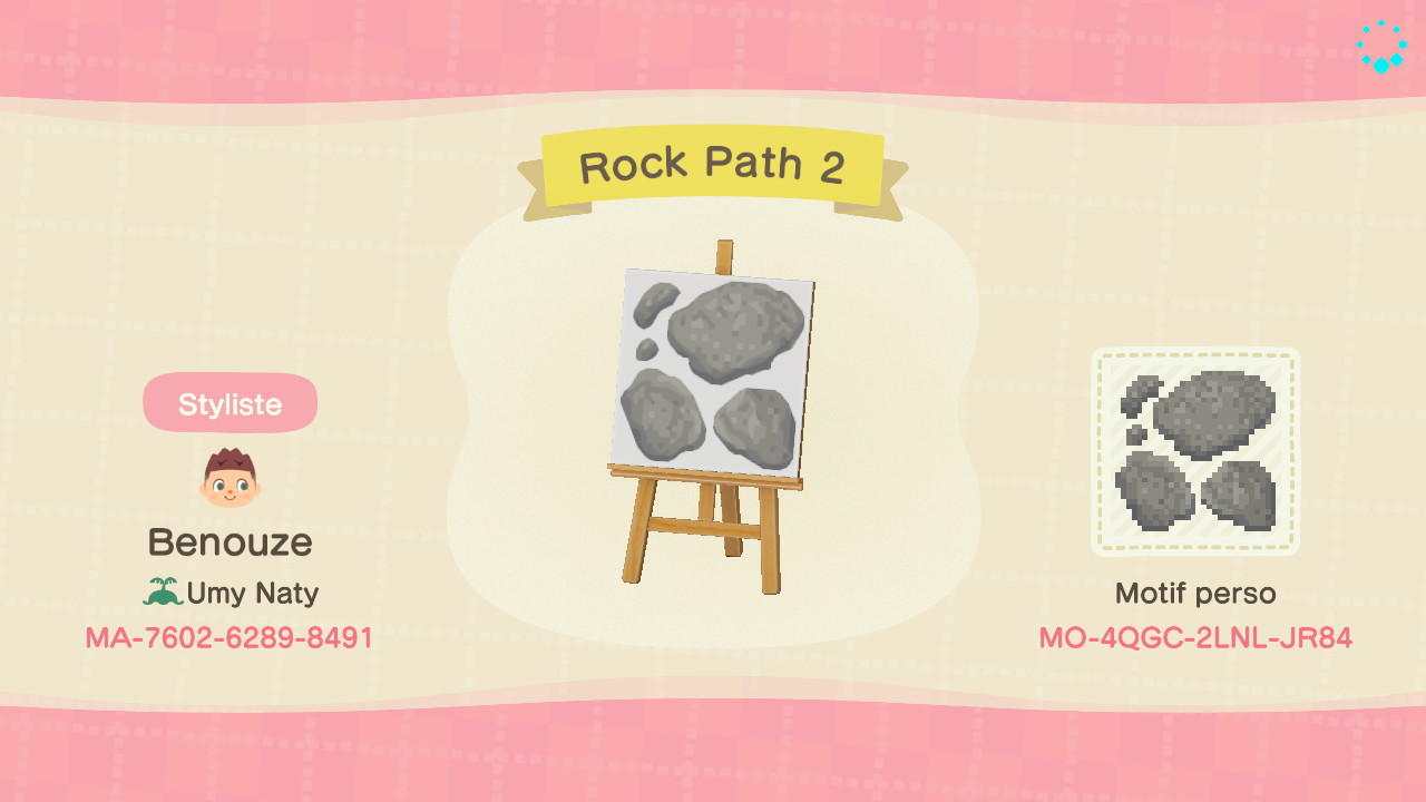 Animal Crossing Design Code: MO-4QGC-2LNL-JR84 Rock Path 2