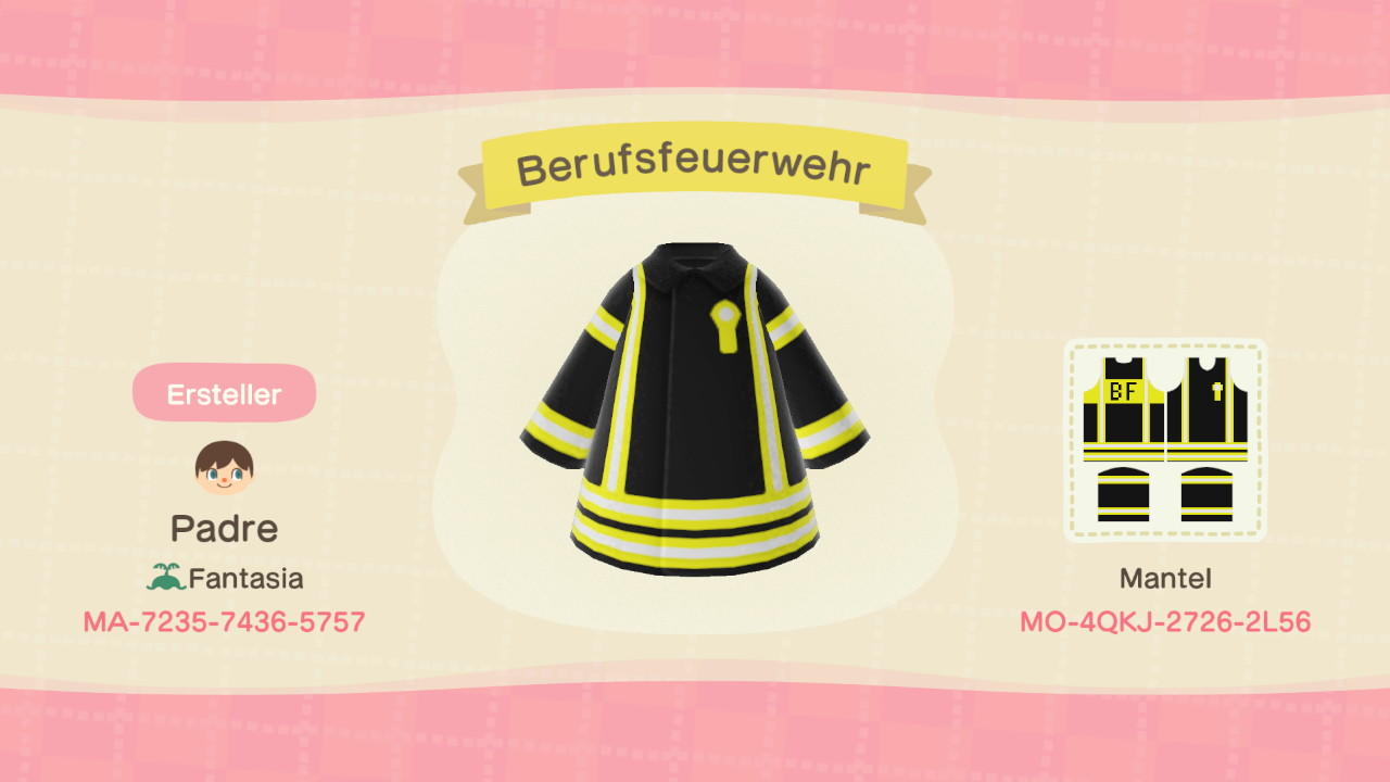 Animal Crossing Design Code: MO-4QKJ-2726-2L56 Fire Feuerwehr