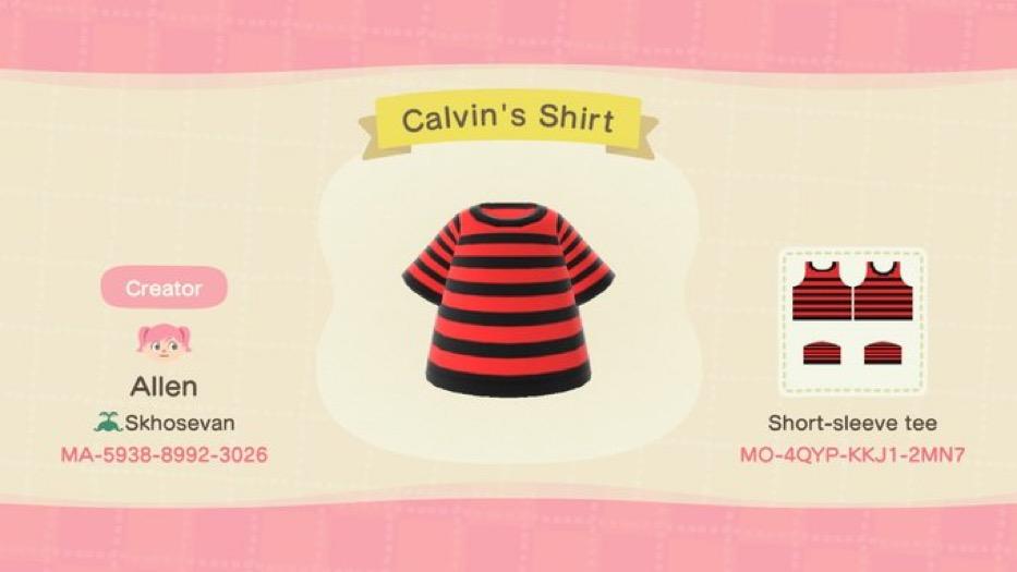 Animal Crossing Design Code: MO-4QYP-KKJ1-2MN7 Calvin and Hobbes