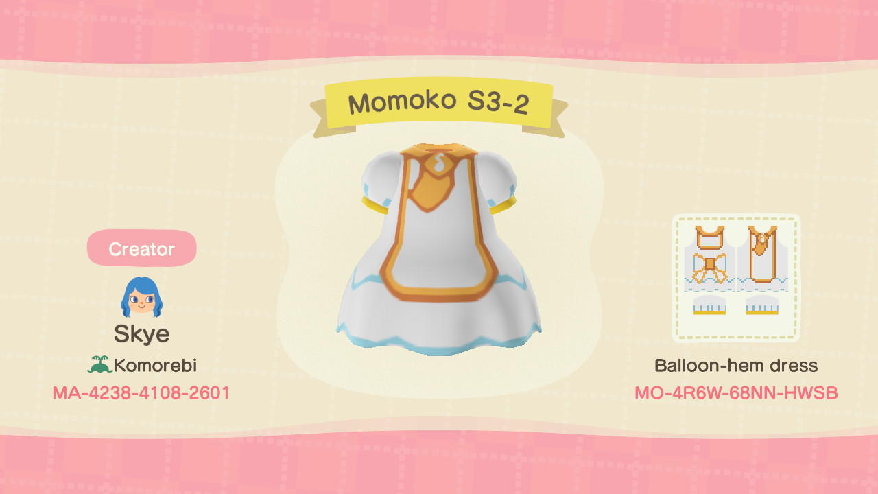Animal Crossing Design Code: MO-4R6W-68NN-HWSB Momoko S3-2