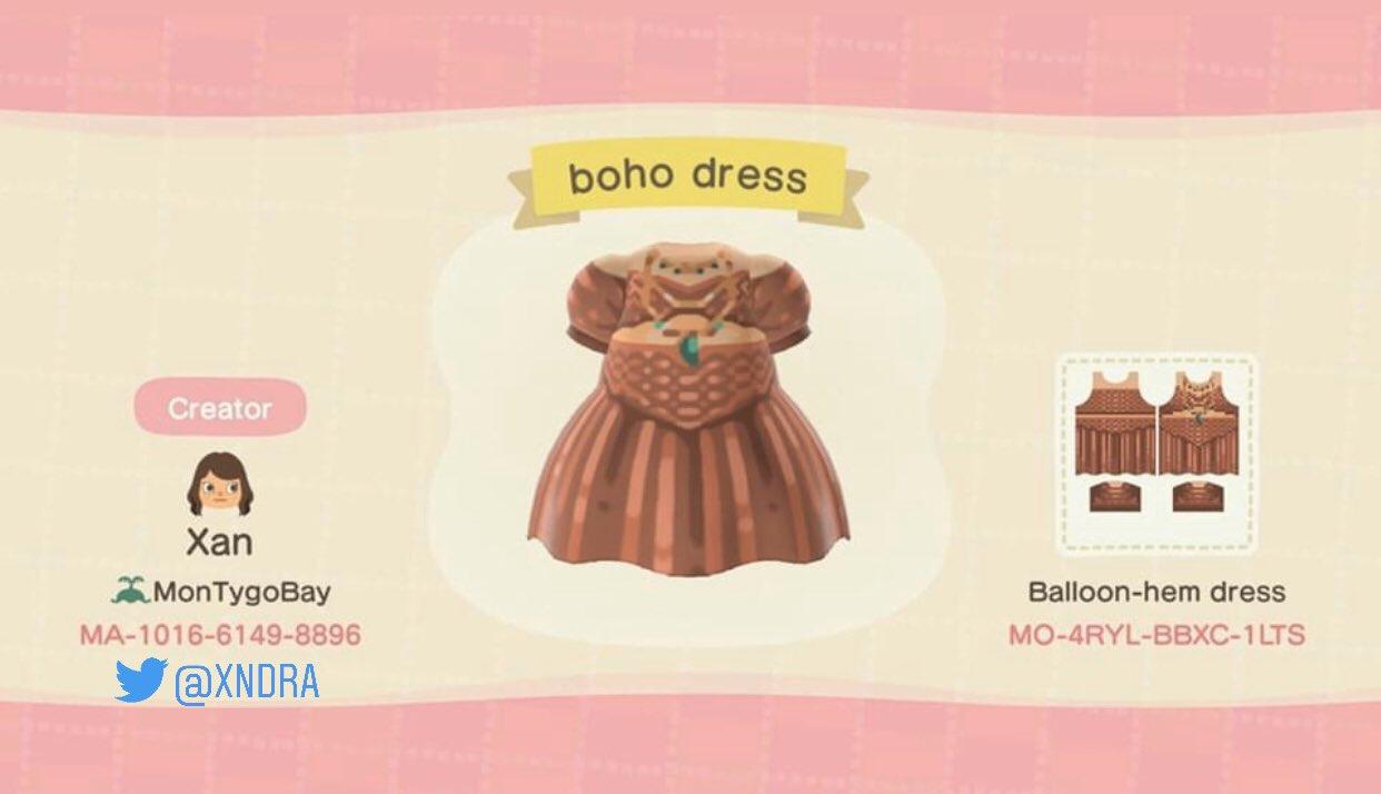 Animal Crossing Design Code: MO-4RYL-BBXC-1LTS boho dress