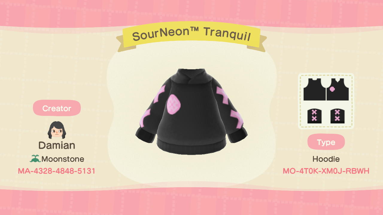 Animal Crossing Design Code: MO-4T0K-XM0J-RBWH SourNeonTM Tranquil