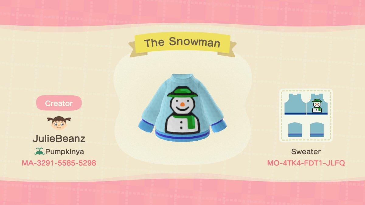Animal Crossing Design Code: MO-4TK4-FDT1-JLFQ The Snowman