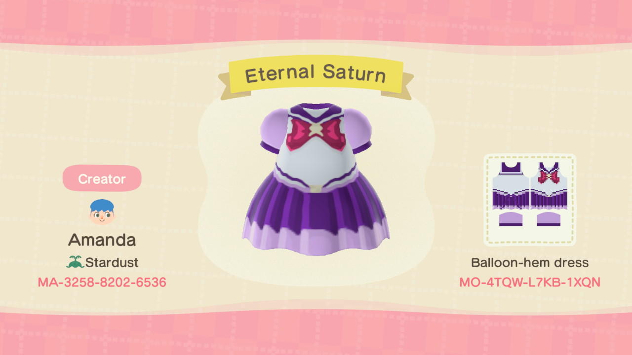 Animal Crossing Design Code: MO-4TQW-L7KB-1XQN Eternal Saturn