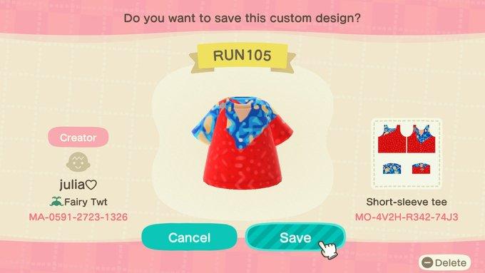 Animal Crossing Design Code: MO-4V2H-R342-74J3 RUN105