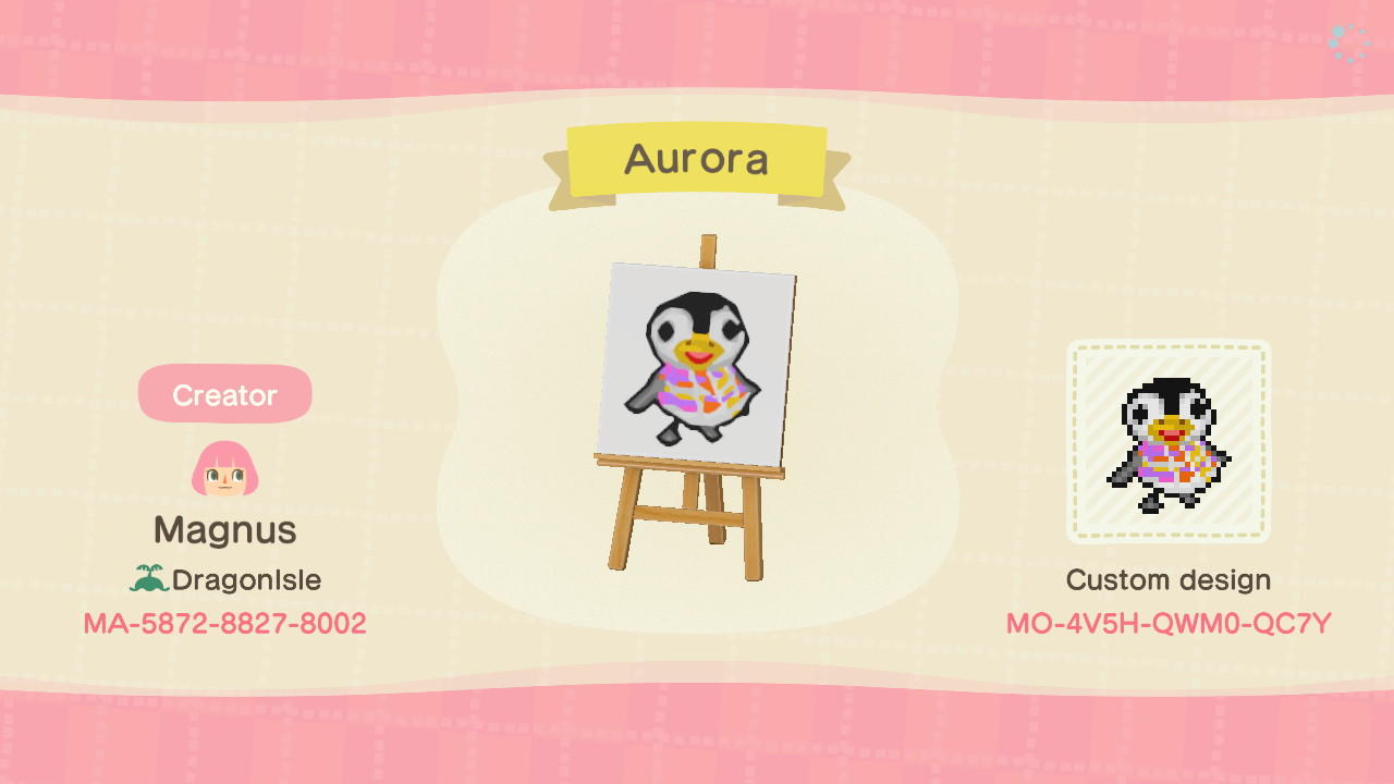 Animal Crossing Design Code: MO-4V5H-QWM0-QC7Y Aurora Signpost