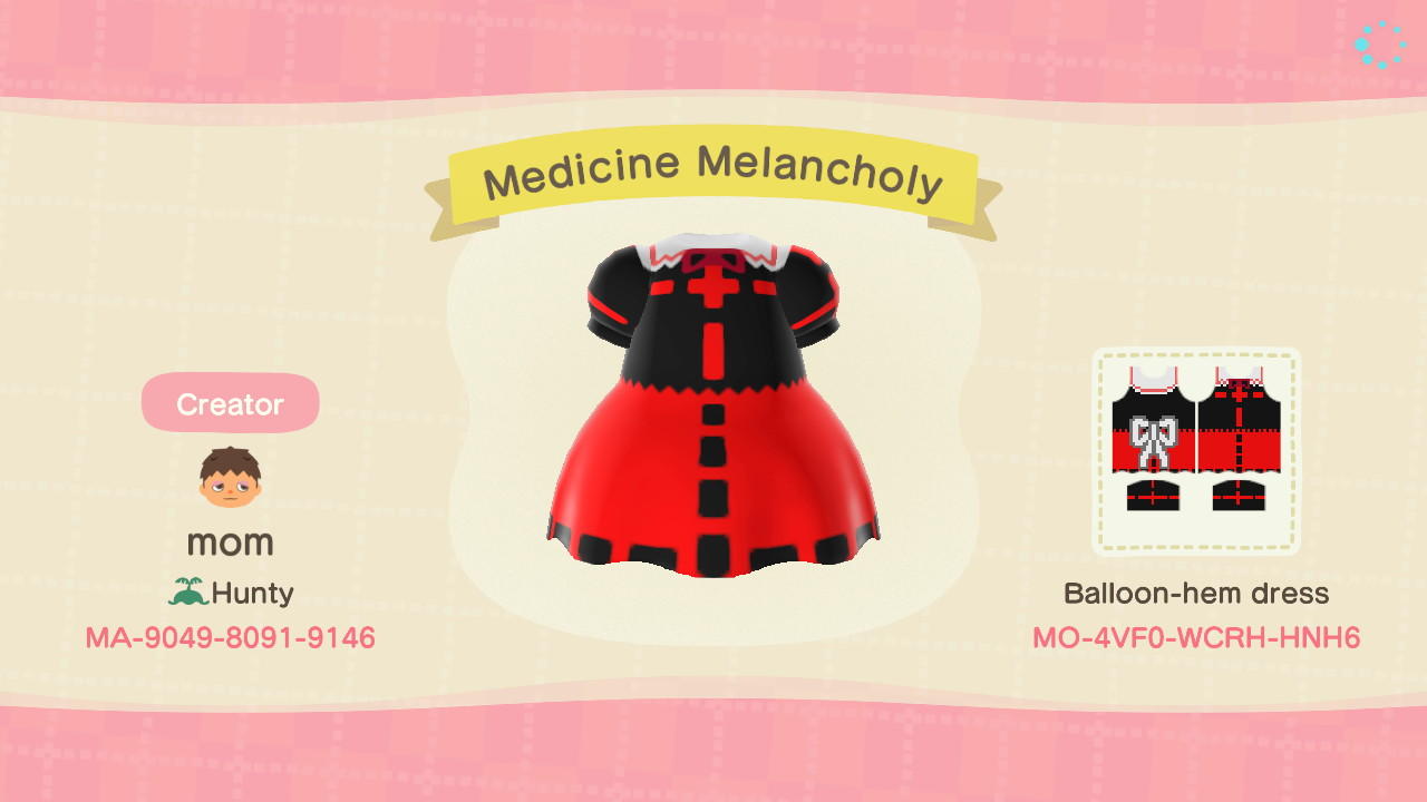 Animal Crossing Design Code: MO-4VF0-WCRH-HNH6 Medicine Melancholy