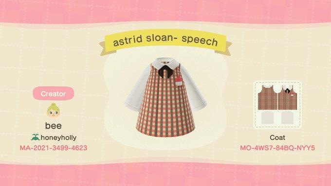 Animal Crossing Design Code: MO-4WS7-84BQ-NYY5 astrid sloan- speech