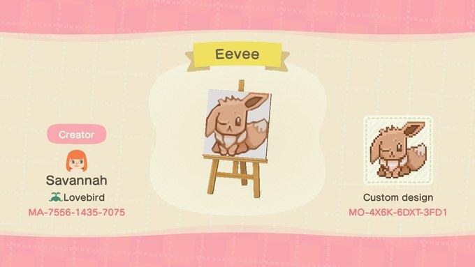 Animal Crossing Design Code: MO-4X6K-6DXT-3FD1 Eevee