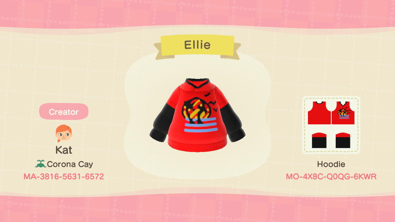 Animal Crossing Design Code: MO-4X8C-Q0QG-6KWR Ellie
