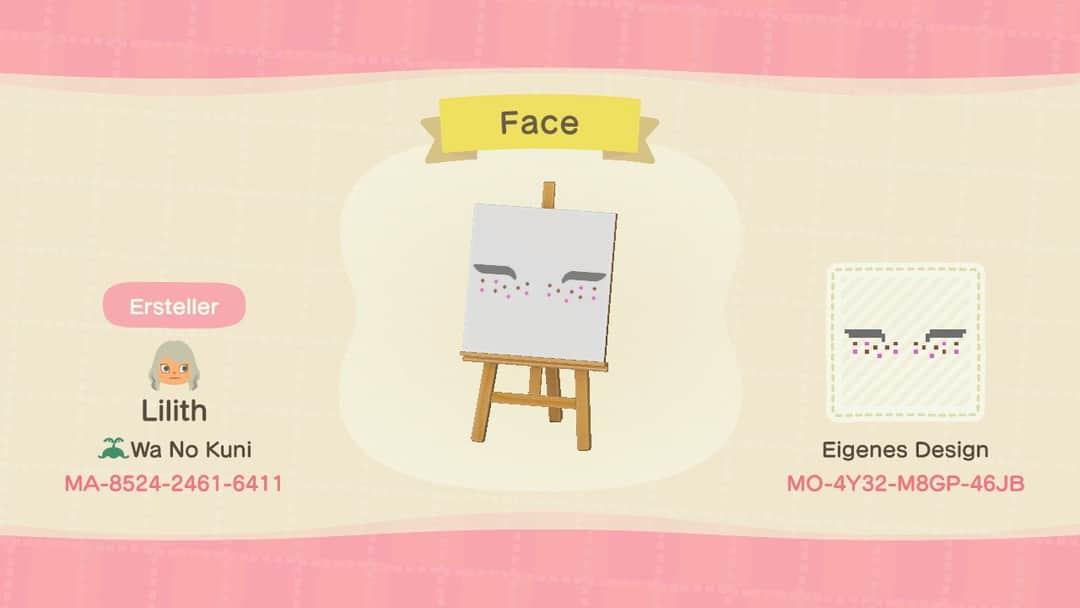 Animal Crossing Design Code: MO-4Y32-M8GP-46JB Face White Hair
