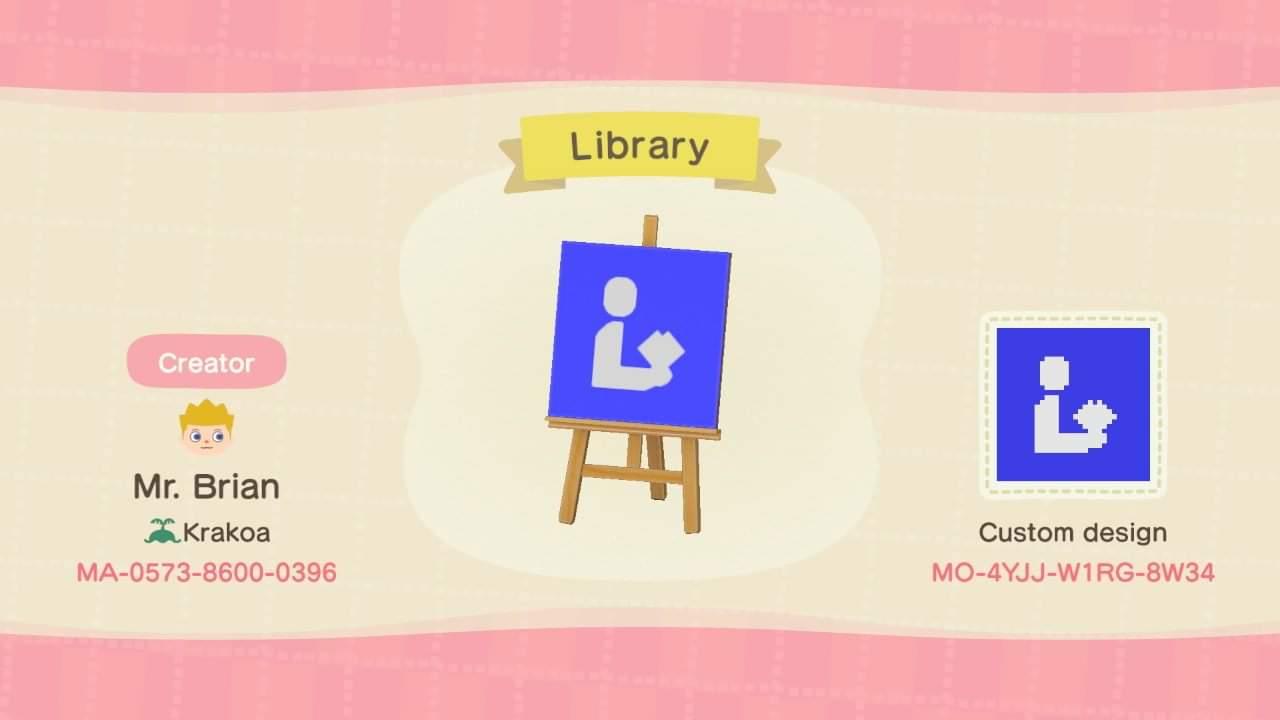 Animal Crossing Design Code: MO-4YJJ-W1RG-8W34 Library
