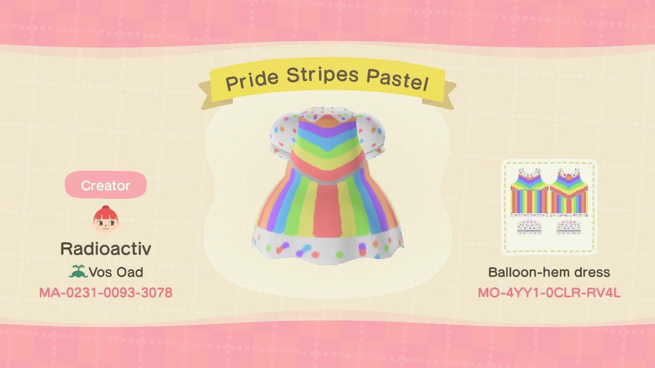 Animal Crossing Design Code: MO-4YY1-0CLR-RV4L Pride Stripes Pastel