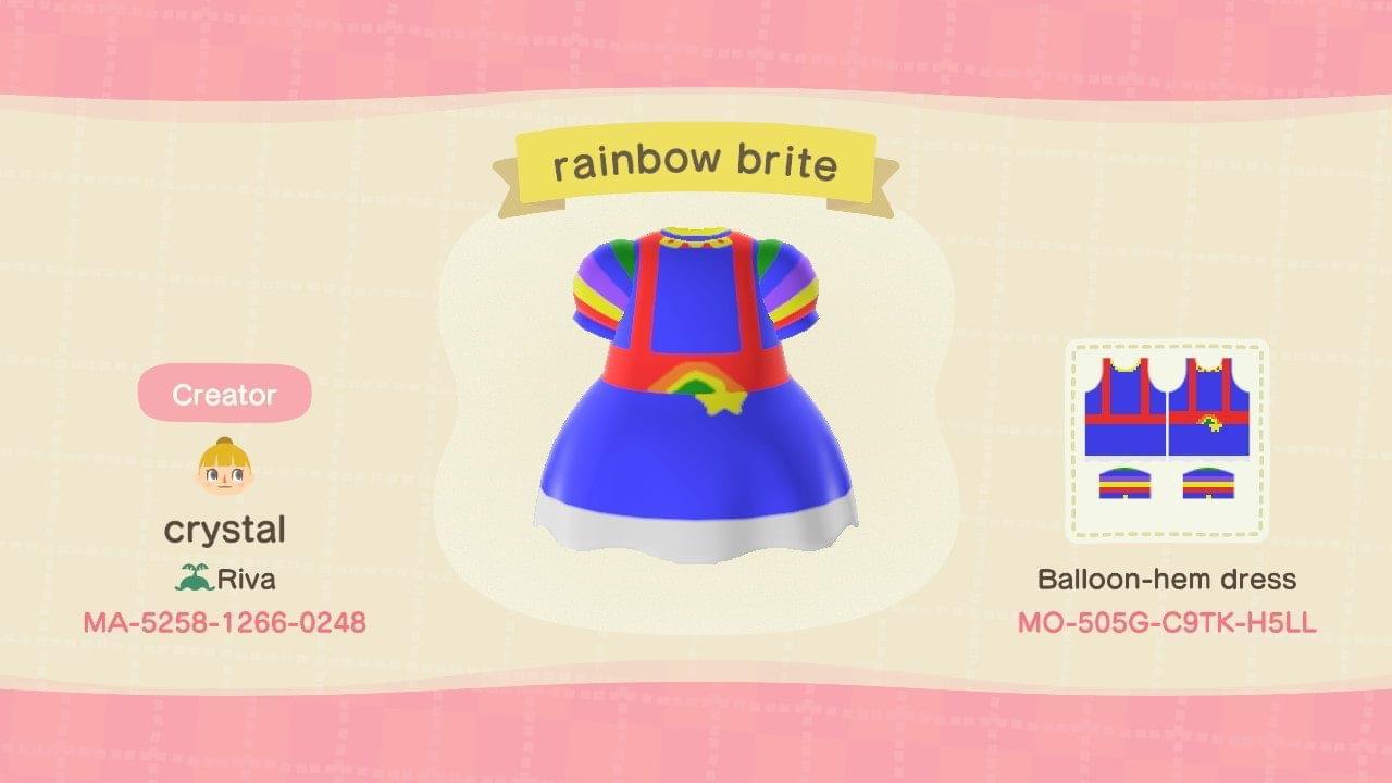 Animal Crossing Design Code: MO-505G-C9TK-H5LL rainbow brite